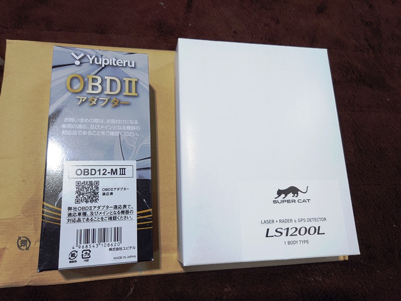 レーダー探知機　LS1200LとOBDⅡアダプター